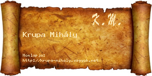 Krupa Mihály névjegykártya