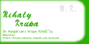 mihaly krupa business card